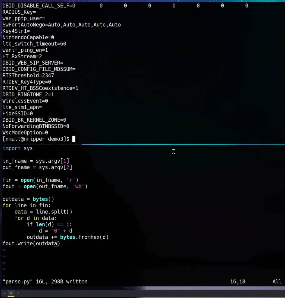 Output of the Python code